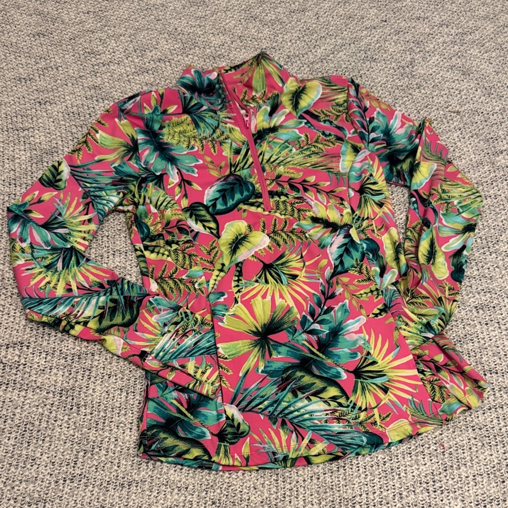 Tommy Bahama Golf Women’s Tropical Quarter Zip Pullover Size Small - Picture 1 of 4